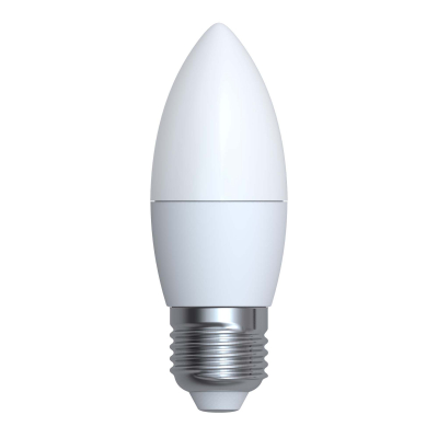 LED-C37-7W-NW-E27-FR-NR Лампа светодиодная. Форма свеча. матовая. Серия Norma. Белый свет 4000K. Картон. ТМ Volpe